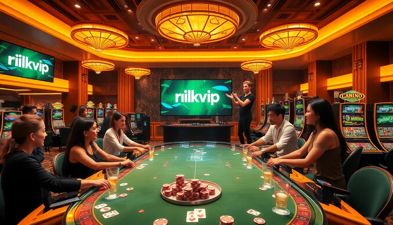 Experience the thrill of online gaming at rikvip with vibrant casino tables and players.