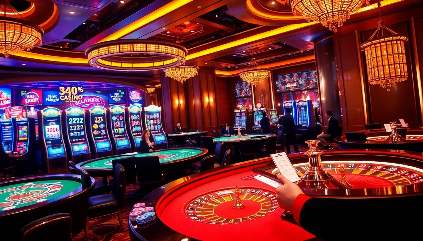 Engaging online gambling interface showcasing 包网 with poker tables and vibrant slot machines.
