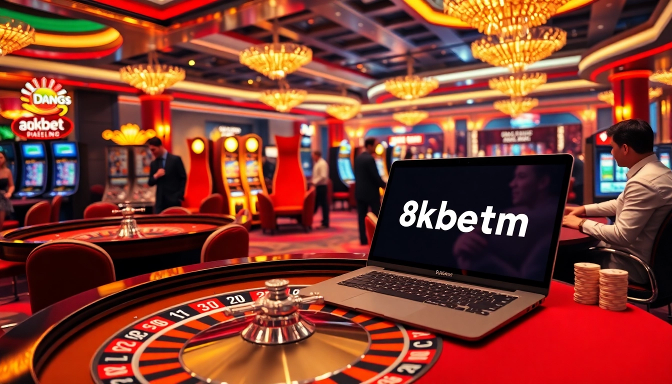 Experience the thrill of online gambling at 8kbet.com with vibrant casino visuals and engaging gameplay.