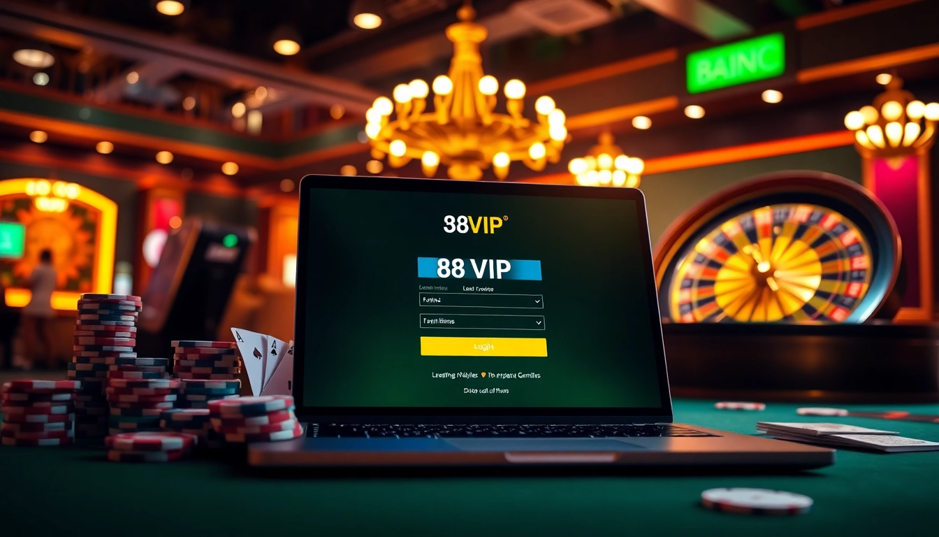 Login interface at 68VIP Casino showcasing excitement and luxury in online gambling.
